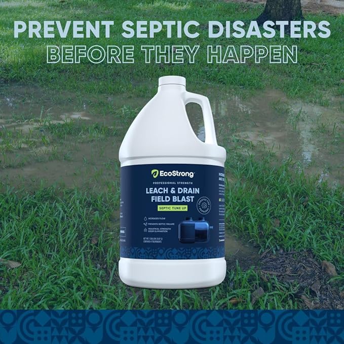 Septic Drain and Leach Field Treatment | Bio-Enzyme Cleaner Breaks Down and Digest Clogs | Removes Odors & Mainline Cleaner (128 OZ)