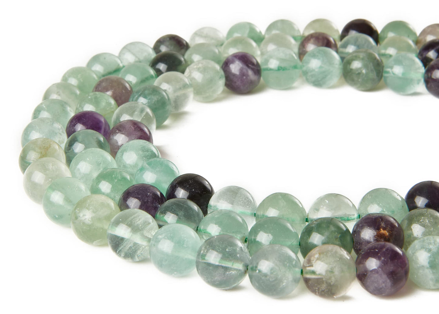 35pcs 10mm Fluorite Beads Natural Gemstone Beads Round Loose Beads for Jewelry Making