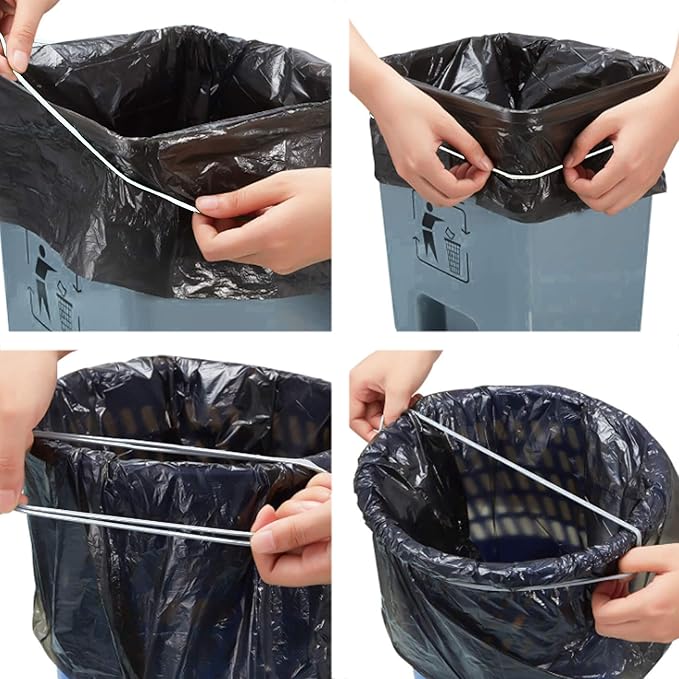 Trash Can Bands, Hongmed Garbage Can Band Keep Trash Bag in Place, Multifunction Large Rubber Bands Fit 13 to 32 Gallon Cans, Set of 3 in White