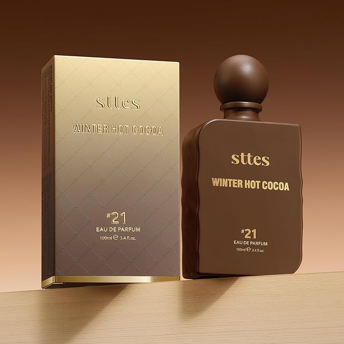 Sttes Perfume #21 for Women – Winter Hot Cocoa Eau de Parfum, Warm Cocoa, The Exact Sweetness You Remember:Hot Milk & Soft Vanilla Scent, Long-Lasting Sweet Gourmand Fragrance, 100ml