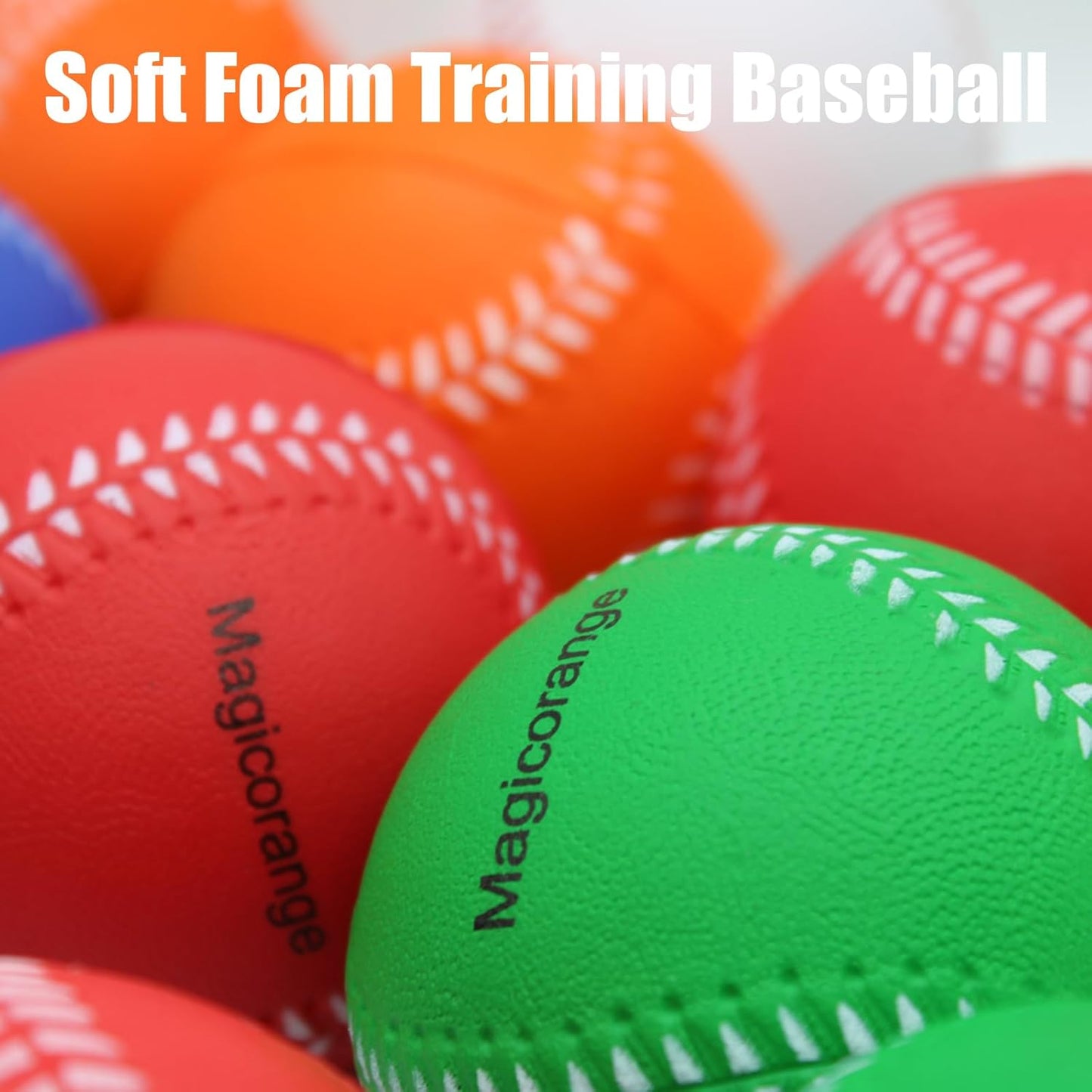 Magicorange Baseball,Foam Baseballs Training Baseballs Unmarked Practice Baseball for Hitting, Soft Toss, Batting, Fielding, Pitching