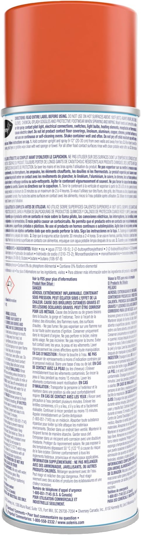 Diversey CBD991206 Break Up Professional Oven & Grill Cleaner, Heavy Duty Spray Removes Baked on Grease, Aerosol, 19-Ounce