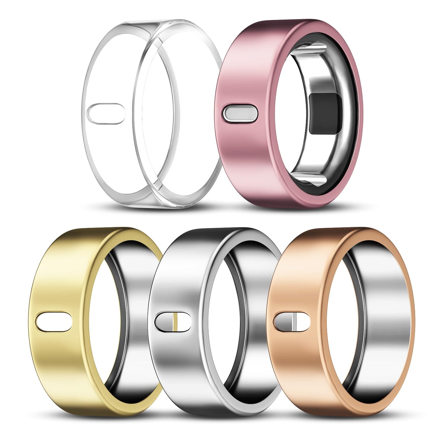ZOOROO 5 Pack Cover Compatible with Oura Ring Gen 4/Oura Ring Gen 3/3 Horizon, Surport Charging with Cover on, Anti-Scratch TPU