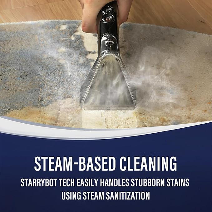 Portable Carpet Cleaner Machine with Steam and Heating Techology,18Kpa Powerful Suction with Versatile Tools for Pets, Couch,Spot Cleaner for Stairs/Furniture/Rug(Gray,3"&5"Hand Tool)