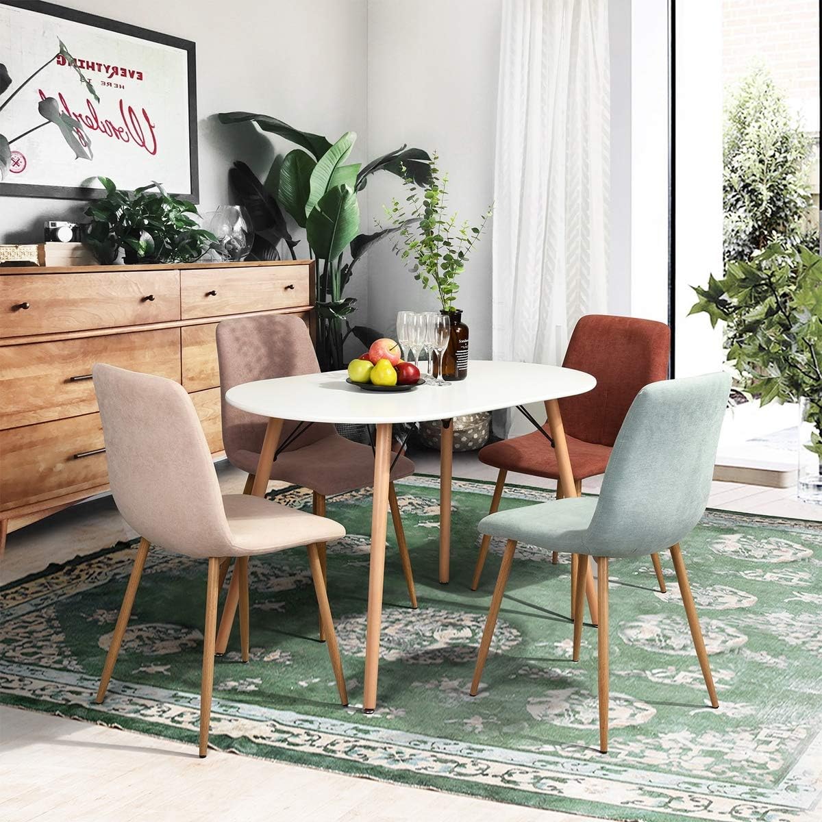 Homy Casa 47.2'' Kitchen Dining Table Minimalist Style Dining Table for Small Spaces Dining Livint Room Cafe, Simple Dinner Table in White, ONLY Table Included