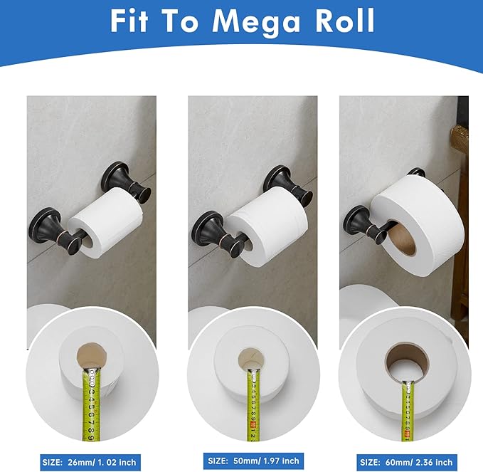 RUMOSE Toilet Paper Roll Holder Bathroom Flexible Pivoting Tissue Handle on Wall Mounted Oil Rubbed Bronze Rustproof Toilet Tissue Roll Holder,Stainless Steel