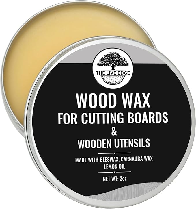 Large Wood Cutting Board Wax 2oz Food Grade Beeswax For Cutting Board | Bees Wax Furniture Polish And Cleaner | carnauba wax, butcher block conditioner, beeswax polish, finishing wax