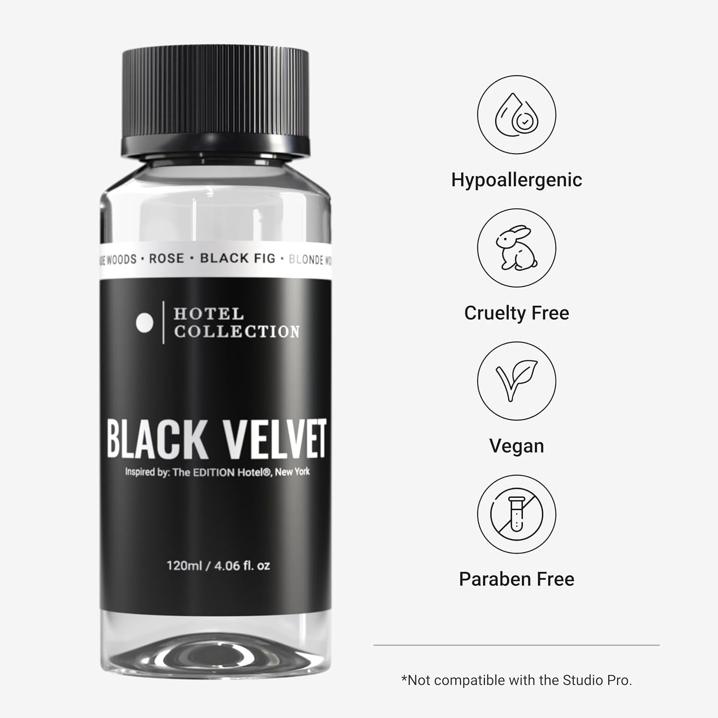 Hotel Collection Diffuser Oil - Black Velvet - Aromatherapy Essential Fragrance Oil - Blonde Woods, Rose, and Black Fig - 120ML 4.1 Fl oz