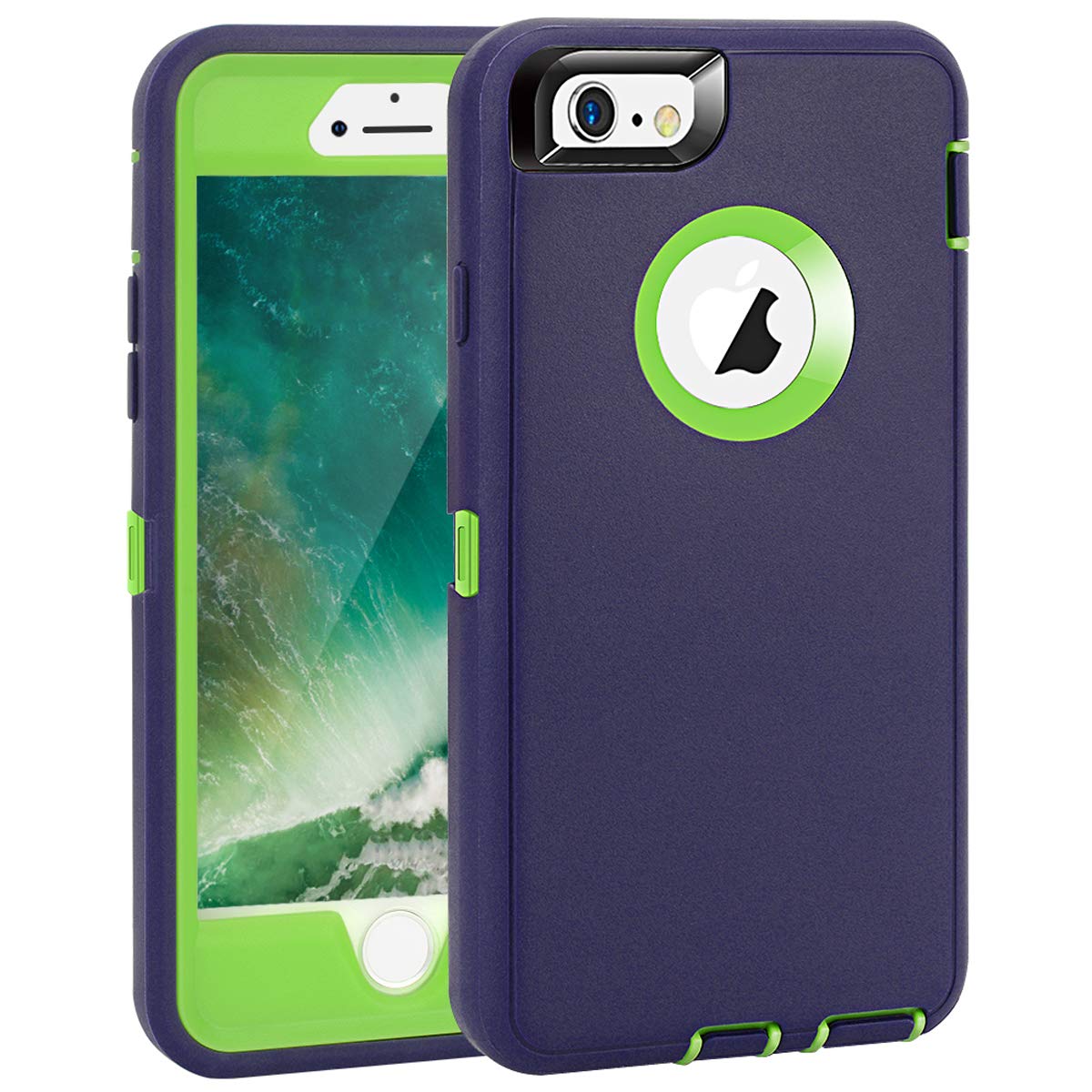 Maxcury For Iphone 6 Case, For Iphone 6S Case, Heavy Duty Shockproof Series Case With Built-In Screen Protector Compatible With