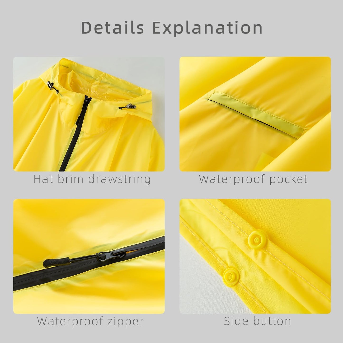 Cloak raincoat Unisex poncho Adult hooded men and women with pockets Mountaineering hiking rainstorm prevention