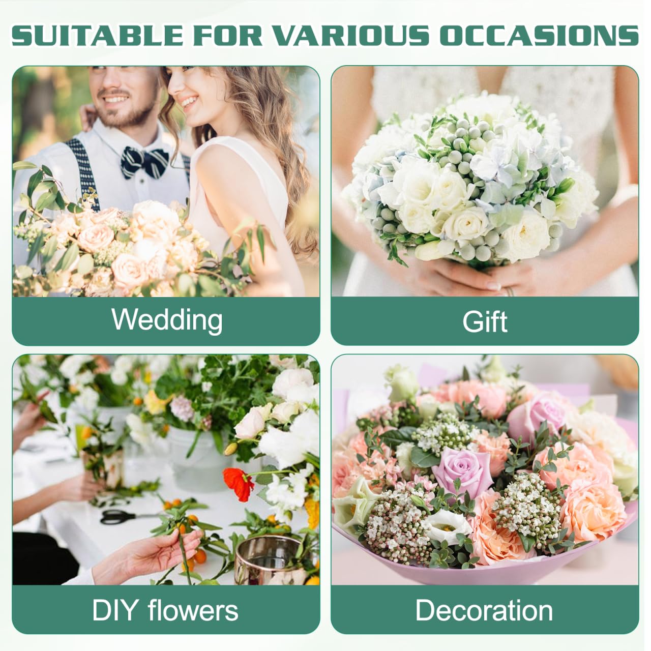 TEHAUX 2pcs Bridal Bouquet Holders, 6-Inch Dry Foam Floral Handle for Artificial, Silk & Sola Wood Flowers, DIY Wedding Keepsake Bouquet & Fake Floral Arrangement Supplies
