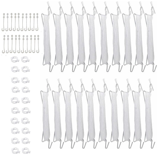 60pcs Tomato Hooks with String, Tomatoes Holder Hooks with 32.8ft Twine & Plant Support Clips, Vegetable Support J-Hook Clips Climbing Vine Crop Trellis Hooks for Vegetable Plant Fruit Flower (White)