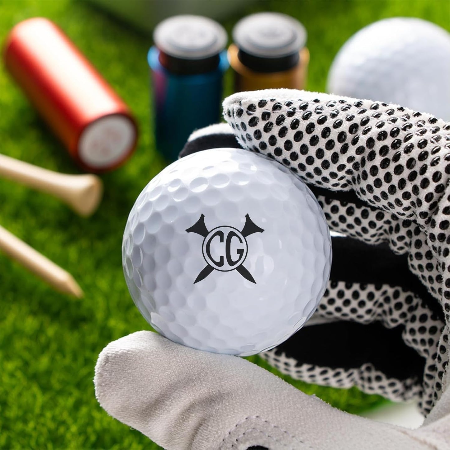 Custom Golf Ball Stamp Marker, Waterproof Golf Ball Marking Gift for Golf Lover Men & Dad Husband, Golf Ball Personalized Stamp with Monogram Logo Design, Golf Balls Stamp