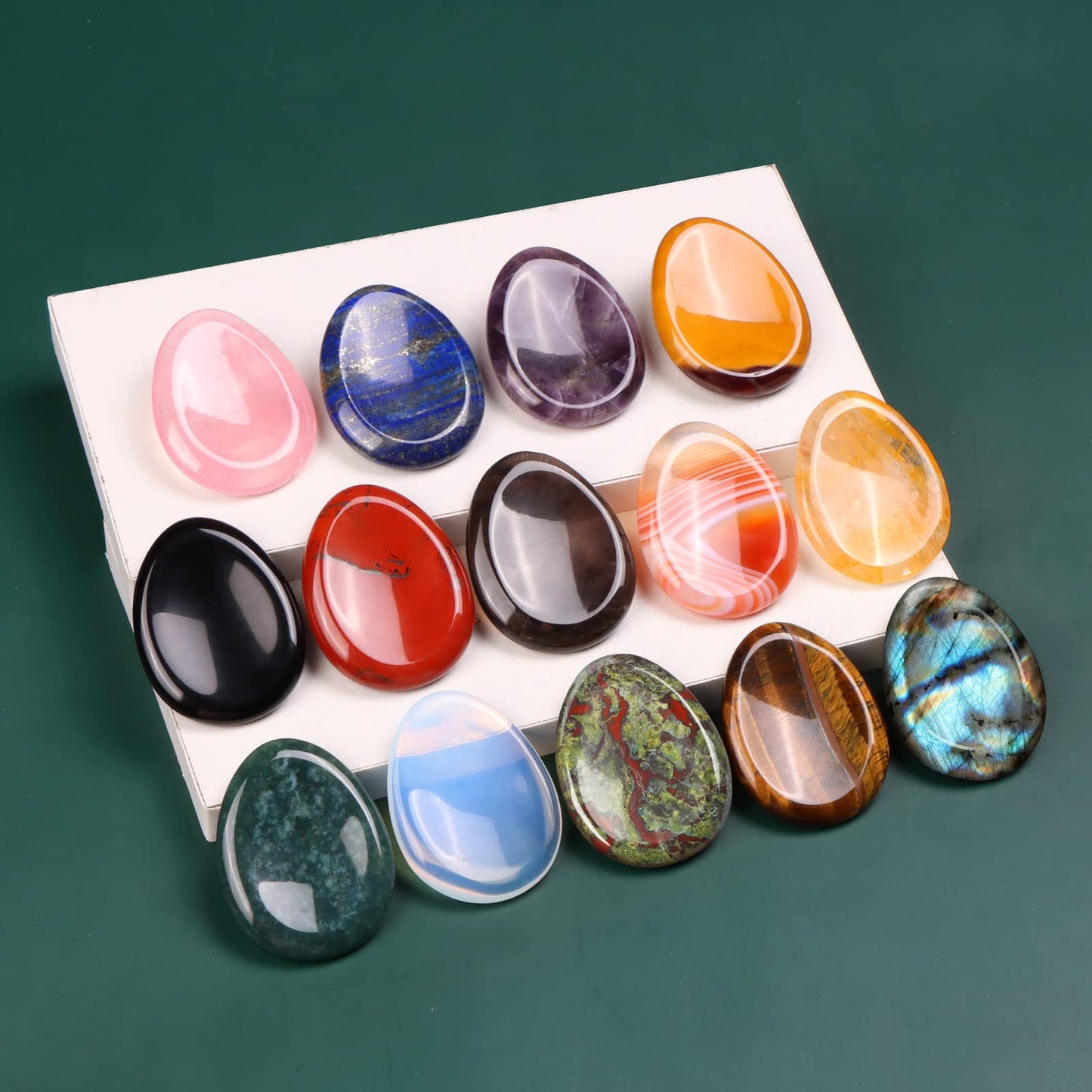 Artistone 1.5" Tiger Eye Crystal Thumb Worry Stone Pocket Palm Stone Healing Crystal for Stress, Meditation Reiki, Calming Stone Gifts