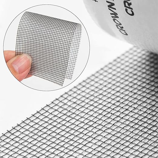 Lainrrew 4 Rolls Window Screen Repair Kit Tape, Strong Adhesive Fiberglass Covering Wire Mesh Repair Tape for Screen Door and Window Screen Tears Holes, Total 26.2 Ft