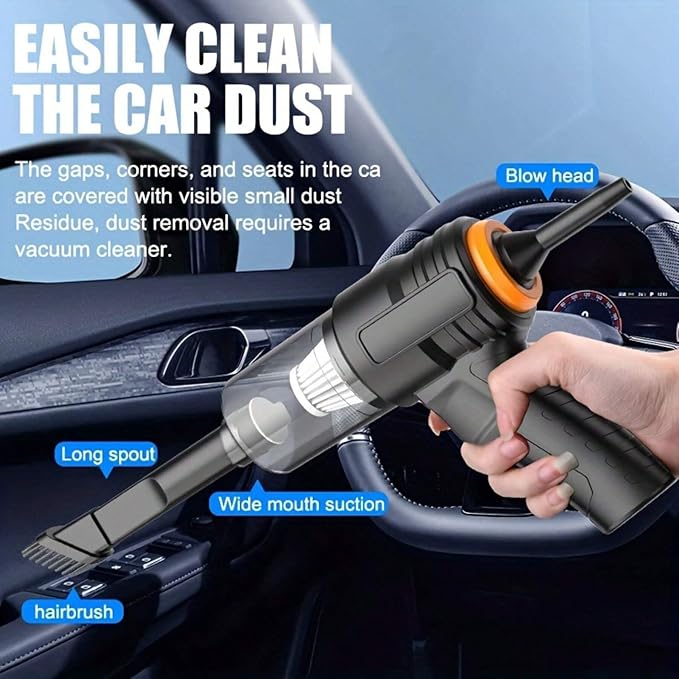 4.6K RPM Keyboard Vacuum Cleaner Mini - Portable Vacuum Cleaner Car Vacuum Dust Kit and Type C, Electric Air Dusters-Replace Compressed Air Cans for PC, Computer Keyboard, Car Duster Cleaning