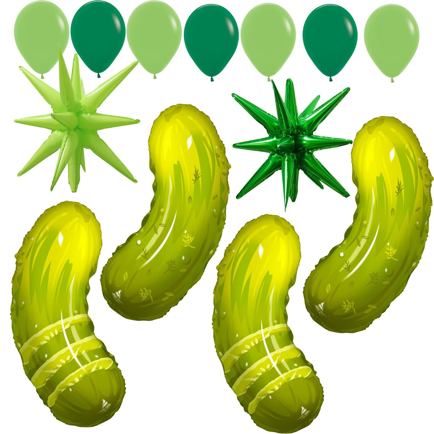 Pickle Party Decorations,Green Dill Pickle Balloons,Cucumber Funny Balloons for Picklesburgh, The Big Dill Party,Last Pickle Shell Ever Tickle Bachelorette,Graduation Decor,Summer Picnic BBQ Supplies