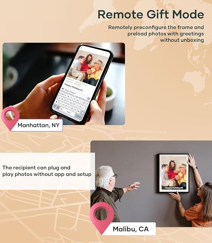 Cozyla 17'' Large Digital Picture Frame WiFi AI-Enhanced Free Unlimited Storage Wall Mount Share Photo＆Video via Apps Smart Digital Photo Frame Electric Picture Frame Slideshow Display Mat