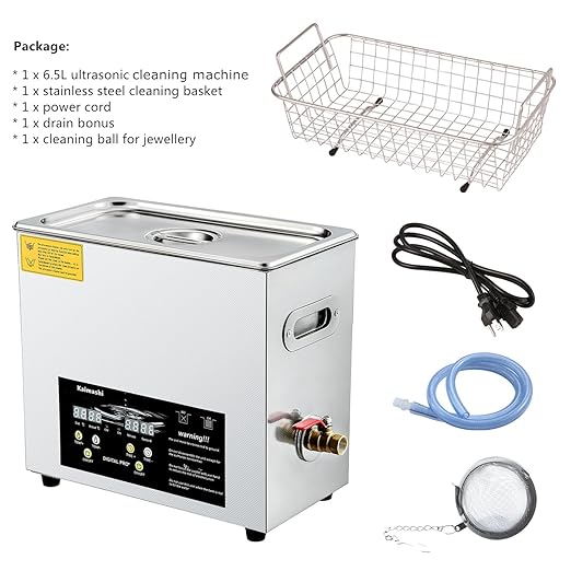 Ultrasonic Cleaner 6.5L with Digital Timer and Heater, Stainless Steel Ultrasonic Cleaning Machine for Carburetor Parts Cleaning