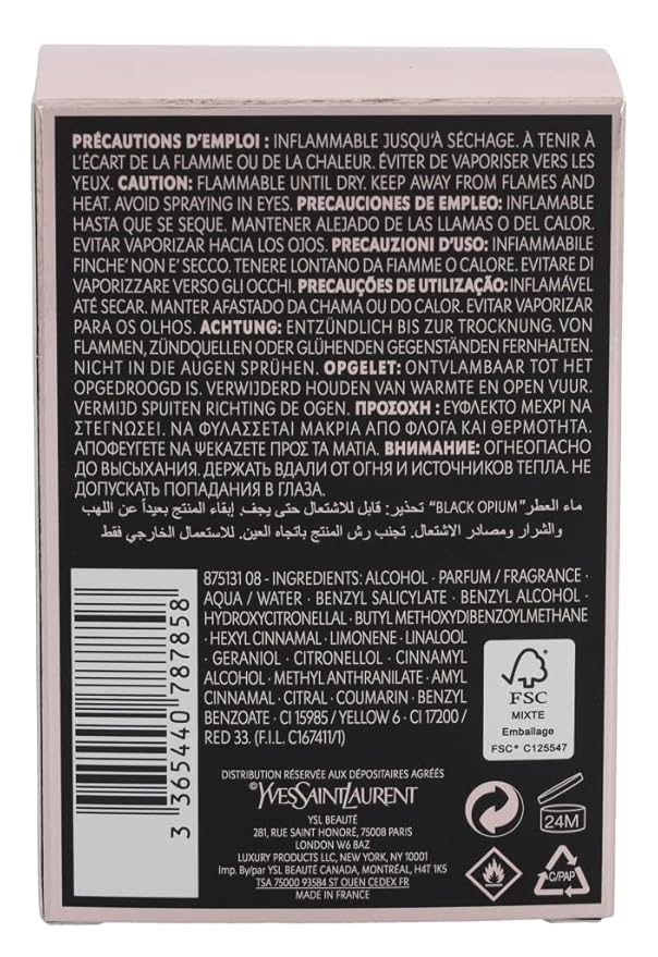Yves Saint Laurent Black Opium Eau De Parfum Spray for Women, 1 Ounce