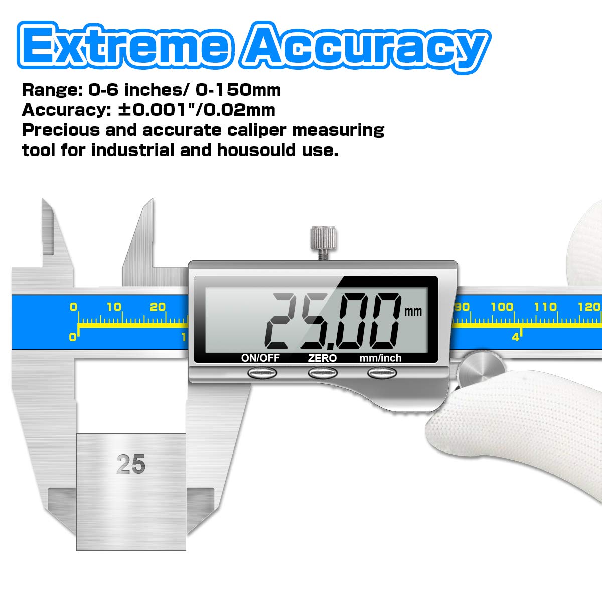 Caliper Measuring Tool Digital Caliper Industrial Quality Precision Electronic Vernier Caliper Inch/Millimeter Measurement Micrometer for Jewelry - Accuracy Ip54 Waterproof Caliper Measure Tool