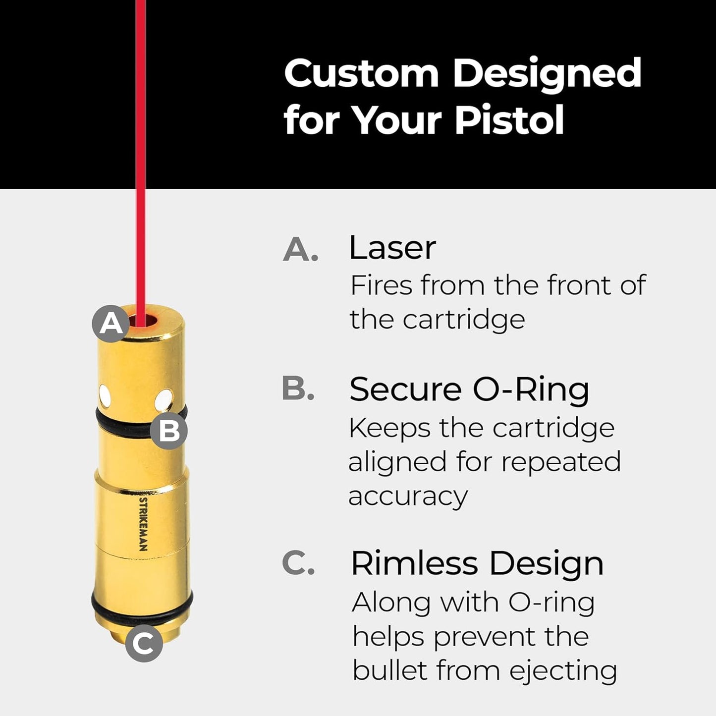 Strikeman .40 S&W Dry-Fire Laser Training System - Great for Target Shooting Practice with Pistols - Kit Includes Access to Updated App (No Subscription Needed), Cartridge, Target & Phone Holder