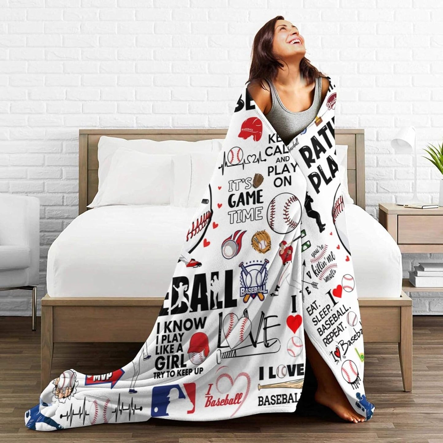 Baseball Blanket Gifts for Boys Men Baseball Theme Gifts Stuff Bedding Soft Cozy Flannel Throw Blankets for Girls Women Baseballs Lovers Fan Team Kids Adults 50"X40"