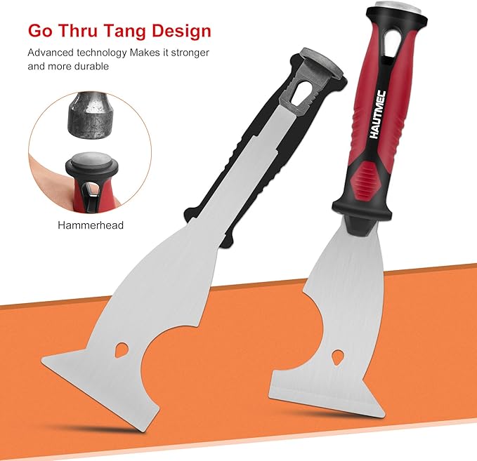 HAUTMEC Putty Knife Scraper, Scraper, Paint knife, Caulk Removal Tool, Painters Tool, Paint Can Opener, Paint Remover for Wood, Wallpaper Scraper, Painting Tool (1pc-3" 8-in-1)