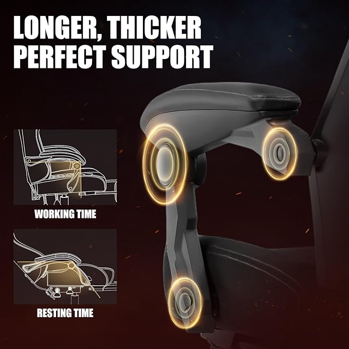 GTPLAYER Gaming Chair, Mesh Office Chairs with Footrest for Adults, Big and Tall Gamer Ergonomic Computer Chair with Height Adjustable (White)