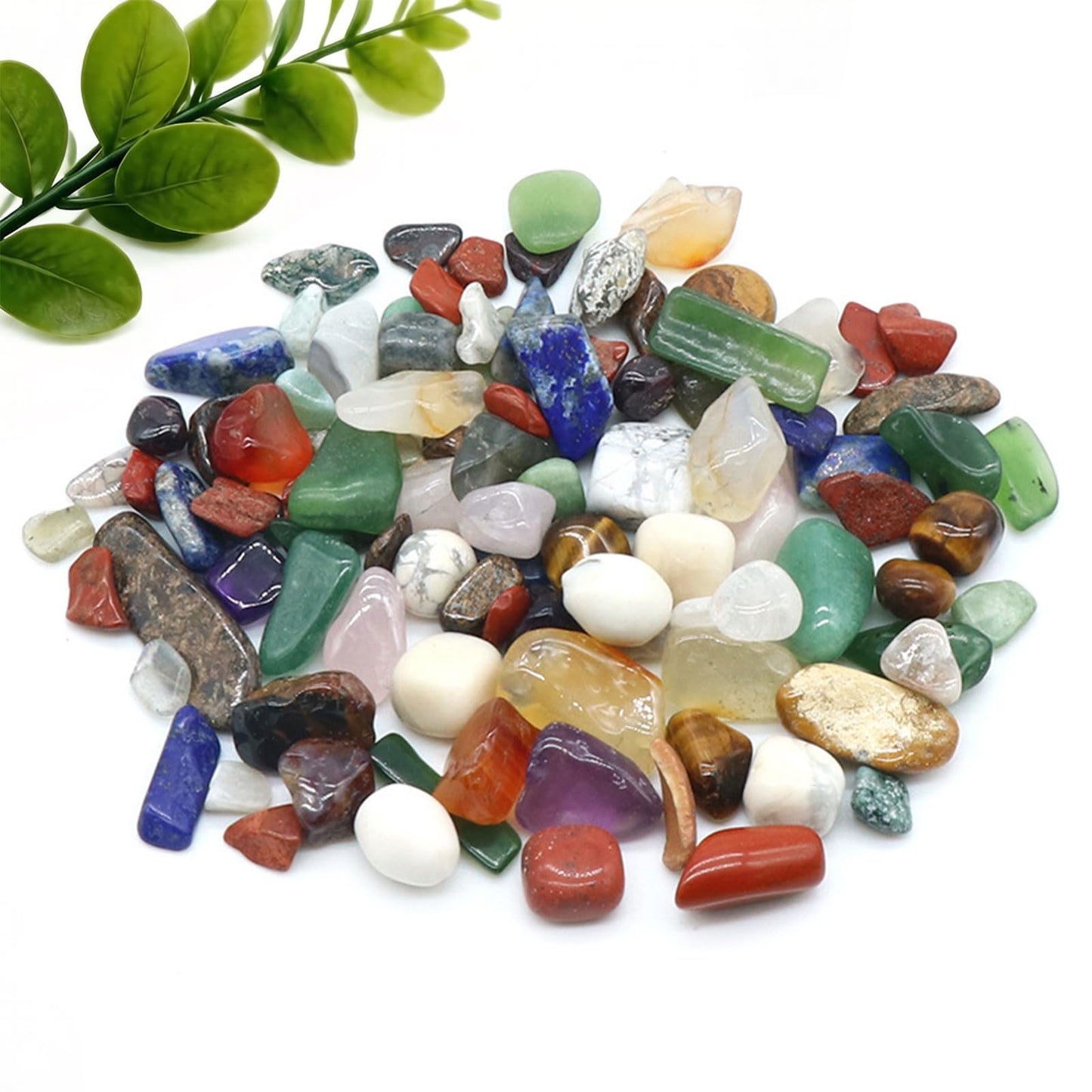 HLILai Multicolor Healing Crystal Stone Set, 90 Pcs Gemstones, 0.5-0.8"Handpicked Tumbled Stones and Crystals Bulk for Healing, Reiki, Meditation, Witchcraft and Home