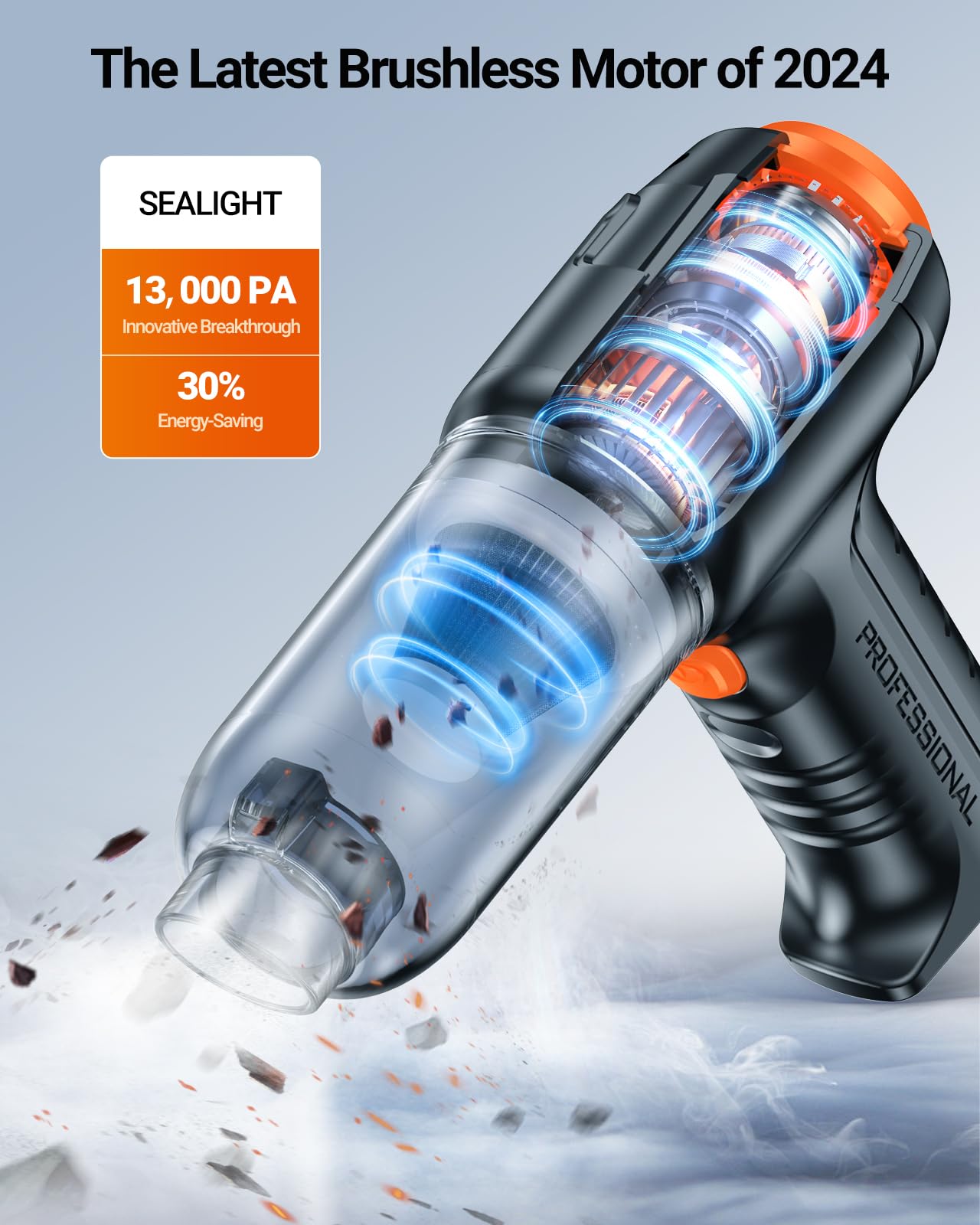 Sealight Mini Car Vacuum Wireless, High Power Suction And Air Duster, Lightweight And Compact Handheld Vacuum, Portable Vacuum C