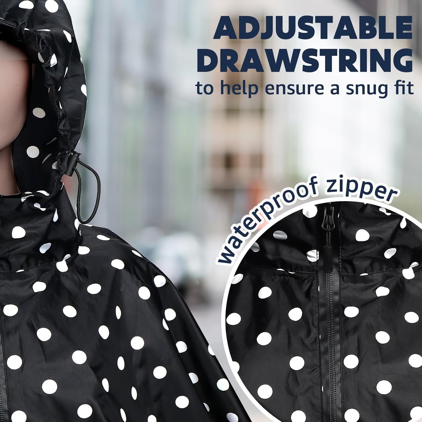 ANYOO Waterproof Rain Poncho Lightweight Reusable Hiking Hooded Coat Jacket for Outdoor Activities