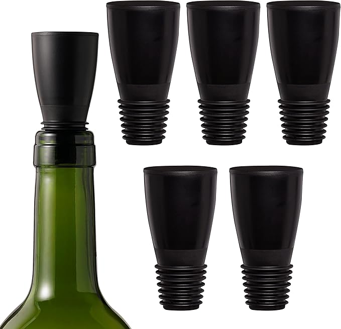 Alchemi Repour Wine Saver Stoppers - Easy to Use Vacuum Seal Stoppers - Removes Oxygen - Set of 6