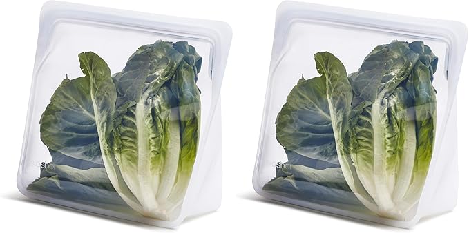 Stasher Platinum Silicone Food Grade Reusable Storage Bag, Clear (Stand-Up Mega) | Reduce Single-Use Plastic | Cook, Store, Sous Vide, or Freeze | Leakproof, Dishwasher-Safe, Eco-friendly | 104 Oz