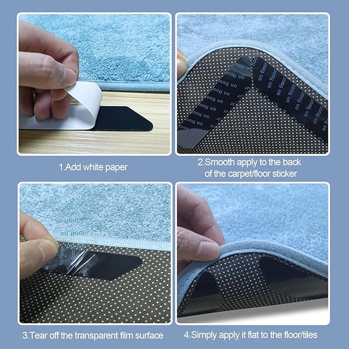 24 PCS Rug Tape，Rug Gripper Pads，Non Slip Rug Grippers，Non Slip Rug Pads for Hardwood Floors and Tiles，Hold Carpet in Place on Hardwood Floors and Ceramic Tile.