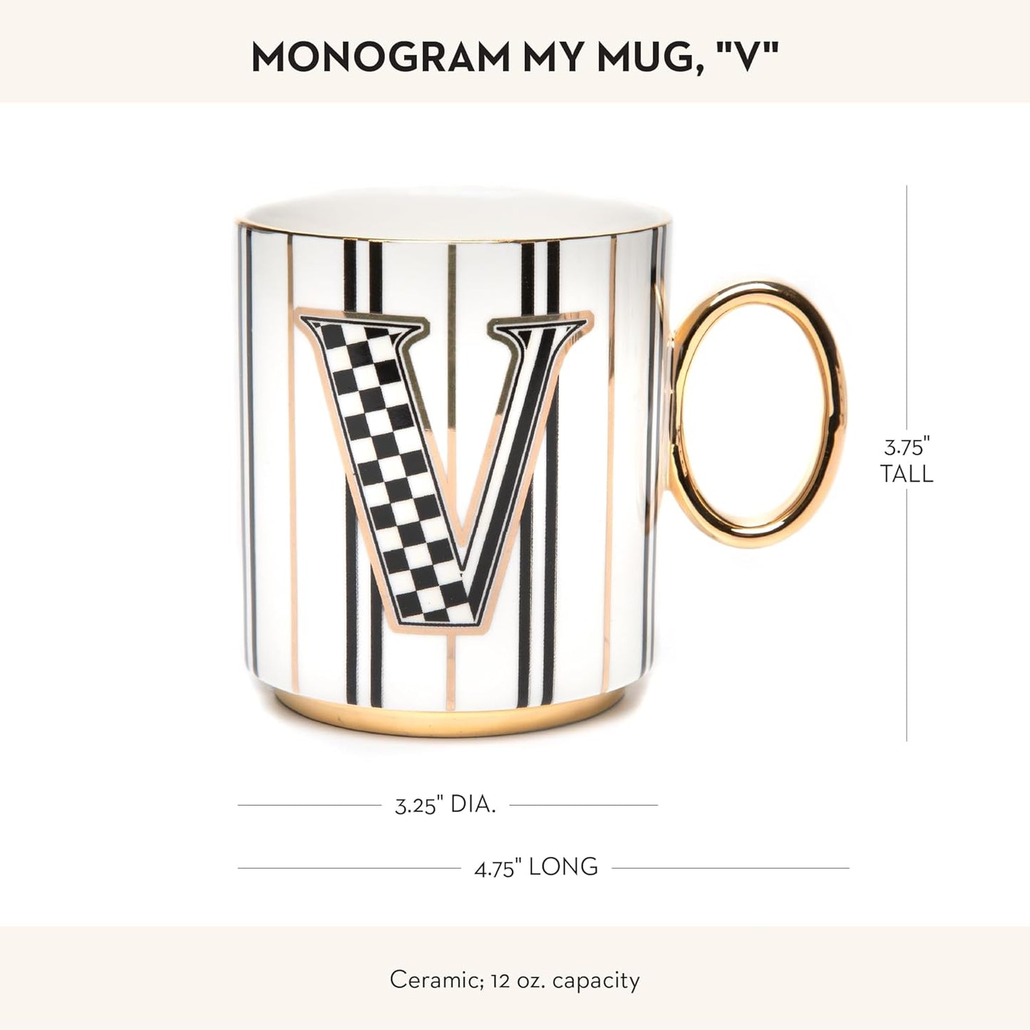 MACKENZIE-CHILDS My Mug, Decorative Ceramic Coffee Mug with Handle, V
