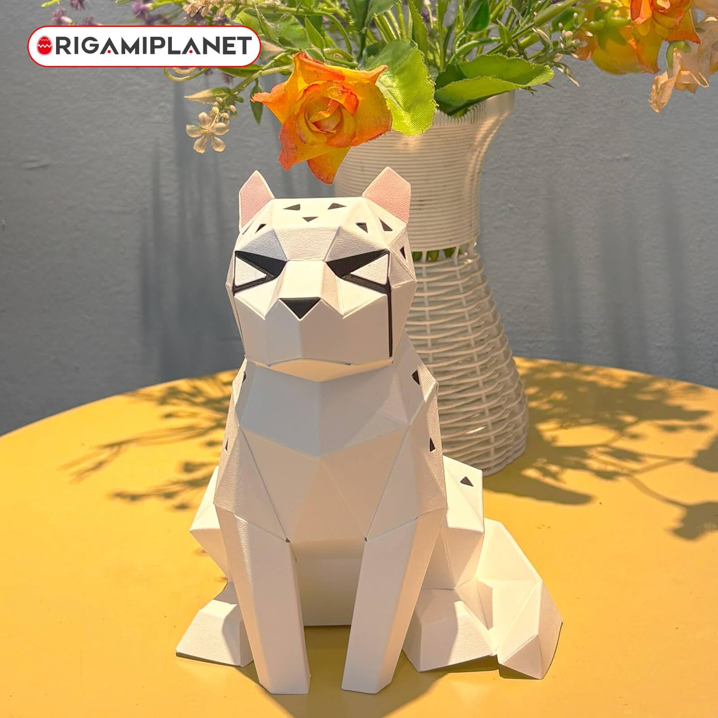 ORIGAMIPLANET Leopard 3D Origami Paper Craft Kit, Creative Handmade Paper Sculpture Art for Home Decor, Unique Pre-Cut DIY Cute Animal Models Origmai Papercraft Set, Present for Teens & Adults