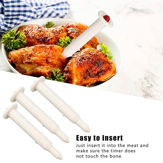 10pcs Chicken Thermometer Turkey Timer, Meat Turkey Thermometer Popup, 1.8 Inches Good Cook Popup Timers for Cooking Chicken Beef