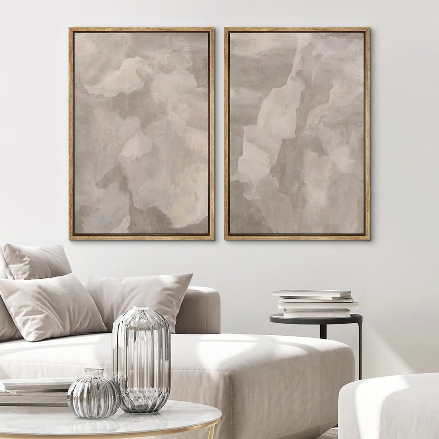 SIGNWIN Framed Canvas Print Wall Art Textured Abstract Earthy Beige Tones Illustrations Modern Art Decorative Contemporary for Living Room, Bedroom, Office - 16"x24"x2 Natural