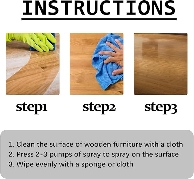 Oprtuisi Natural Beeswax Furniture Polish Spray, Wood Cleaner and Polish, 2-Pack
