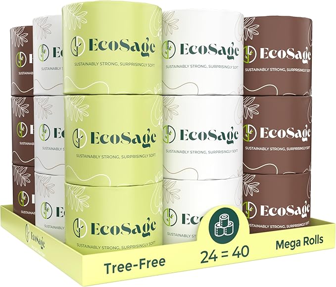 100% Bamboo Toilet Paper - 3 Ply 24 Mega Rolls (Equivalent to 40 Regular Rolls) | Highly Absorbent, Hypoallergenic, FSC-Certified | Eco-friendly,Sustainable, 360 Sheets per Roll, Eco-Conscious Choice