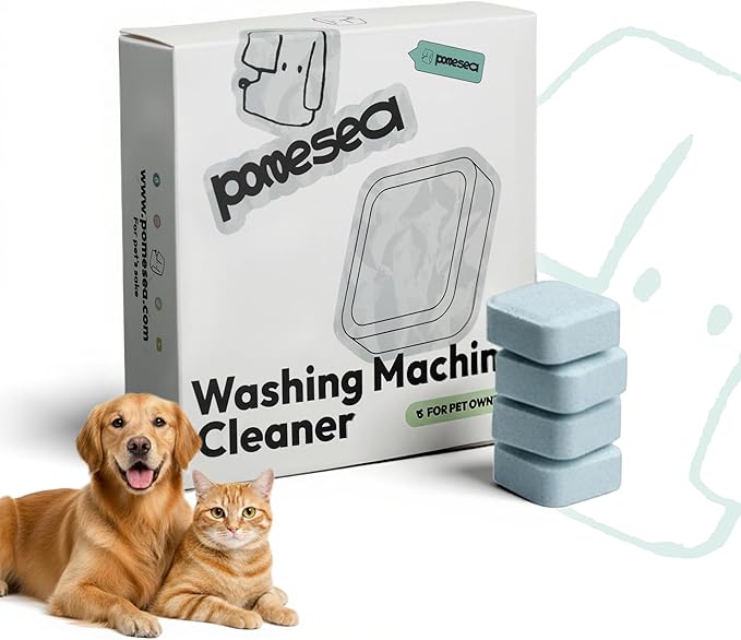 Washing Machine Cleaner for Pet Owners – 24 Pack Powerful Descaler Tablets for Deep Cleaning, Removes Dog & Cat Hair, Residue in HE Front & Top Loaders, Septic Safe, 12-Month Supply