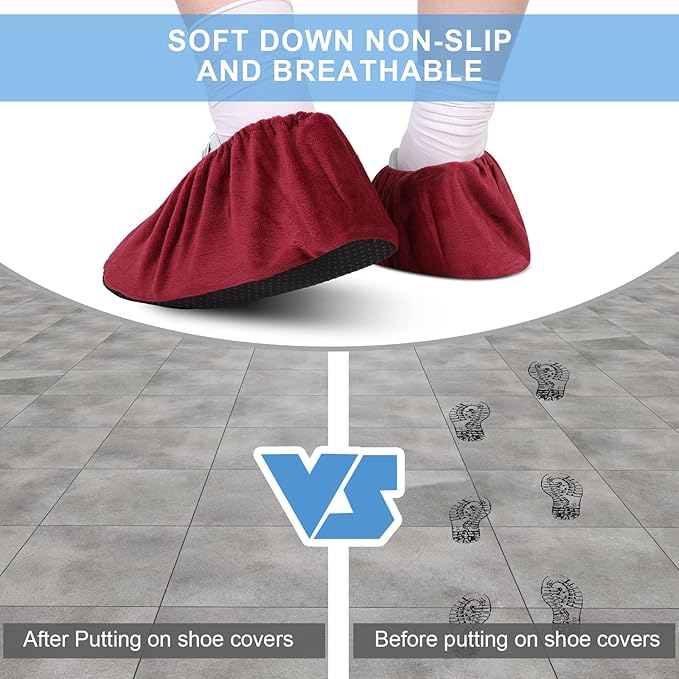 JaGely 11 Pairs Reusable Non Slip Cloth Shoe Covers Washable Thickened Boot Shoe Covers for Indoors and Households(Multicolor)