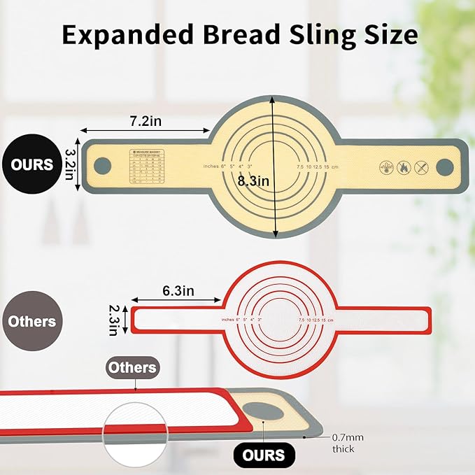 12-Piece Measuring Cups and Spoons Set with Dough Scraper and Silicone Bread Sling, BPA-Free, Dishwasher Safe Kitchen Baking Tools Gift
