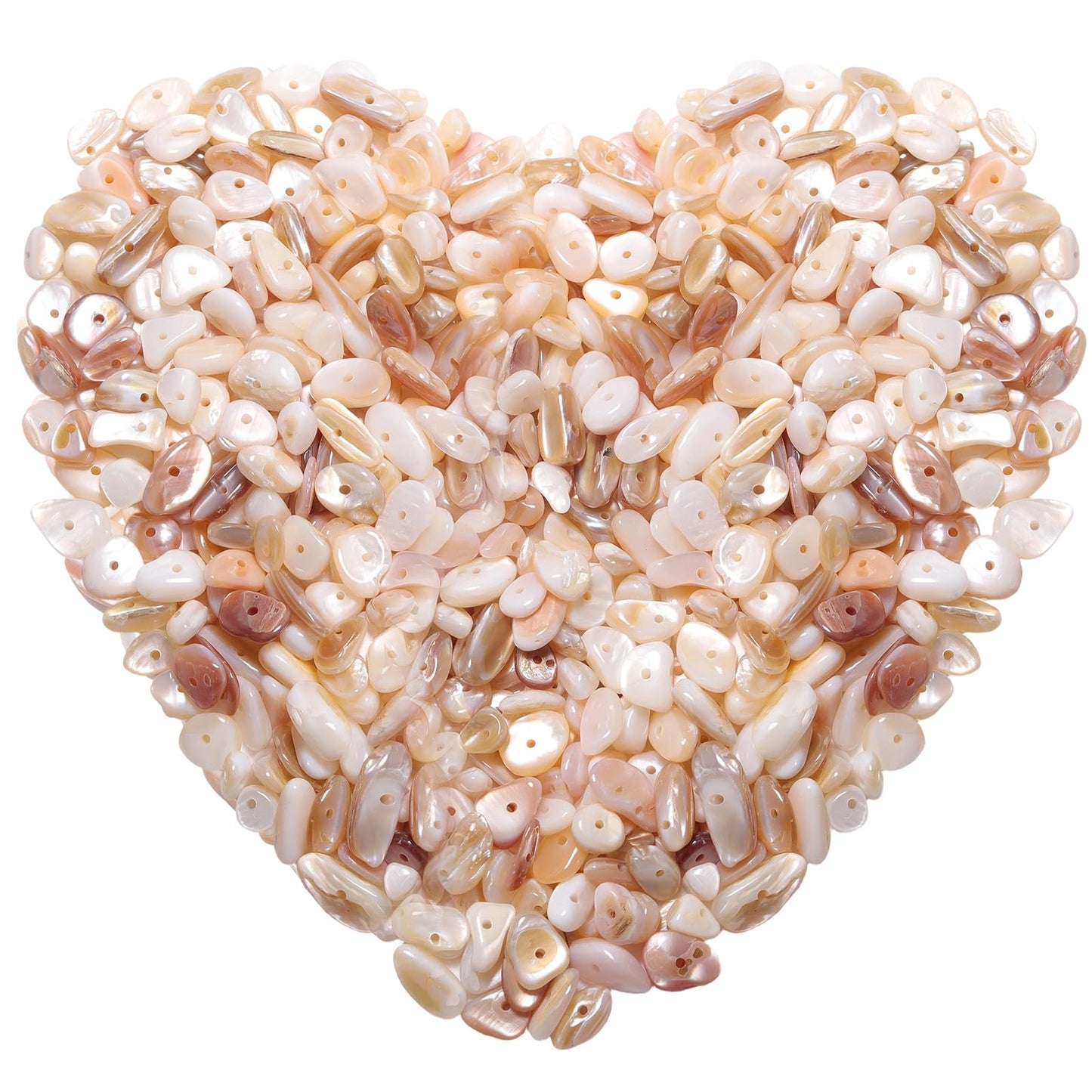 400pcs Natural Chip Shell Beads for Jewelry Making Brown Shell 5-8mm Irregular Gemstones Healing Crystal Loose Rocks Bead Hole Drilled for Ring Earrings Necklace Bracelet Making DIY Art Crafts