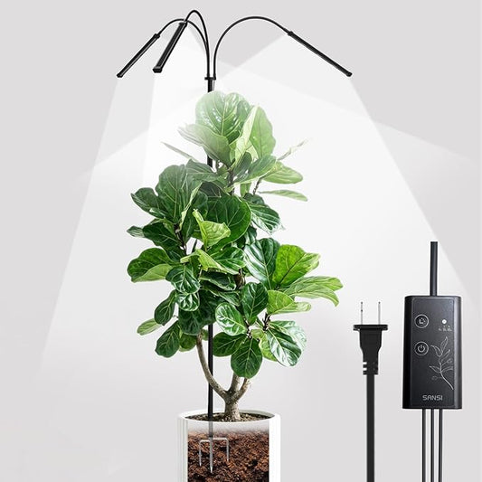 SANSI Plant Grow Light, 45W Grow Lights for Indoor Plants, High PPFD Full Spectrum, 4/8/12H Timer, 4-Level Dimmable, 79"-90" Height Adjustable for Indoor Growing Large Tall Plants, Upgrade Prong