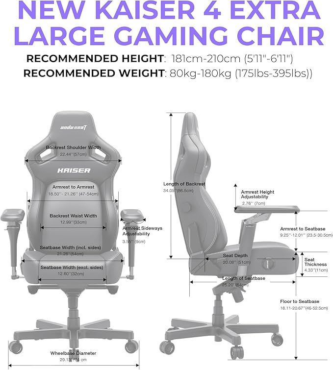 Anda Seat Kaiser 4 XL Gaming Chairs for Adults - Ergonomic Green PVC Leather Gaming Chair with 6D Armrest, Comfortable Office Seat with Lumbar Support, Heavy Duty Wide Gamer Seat