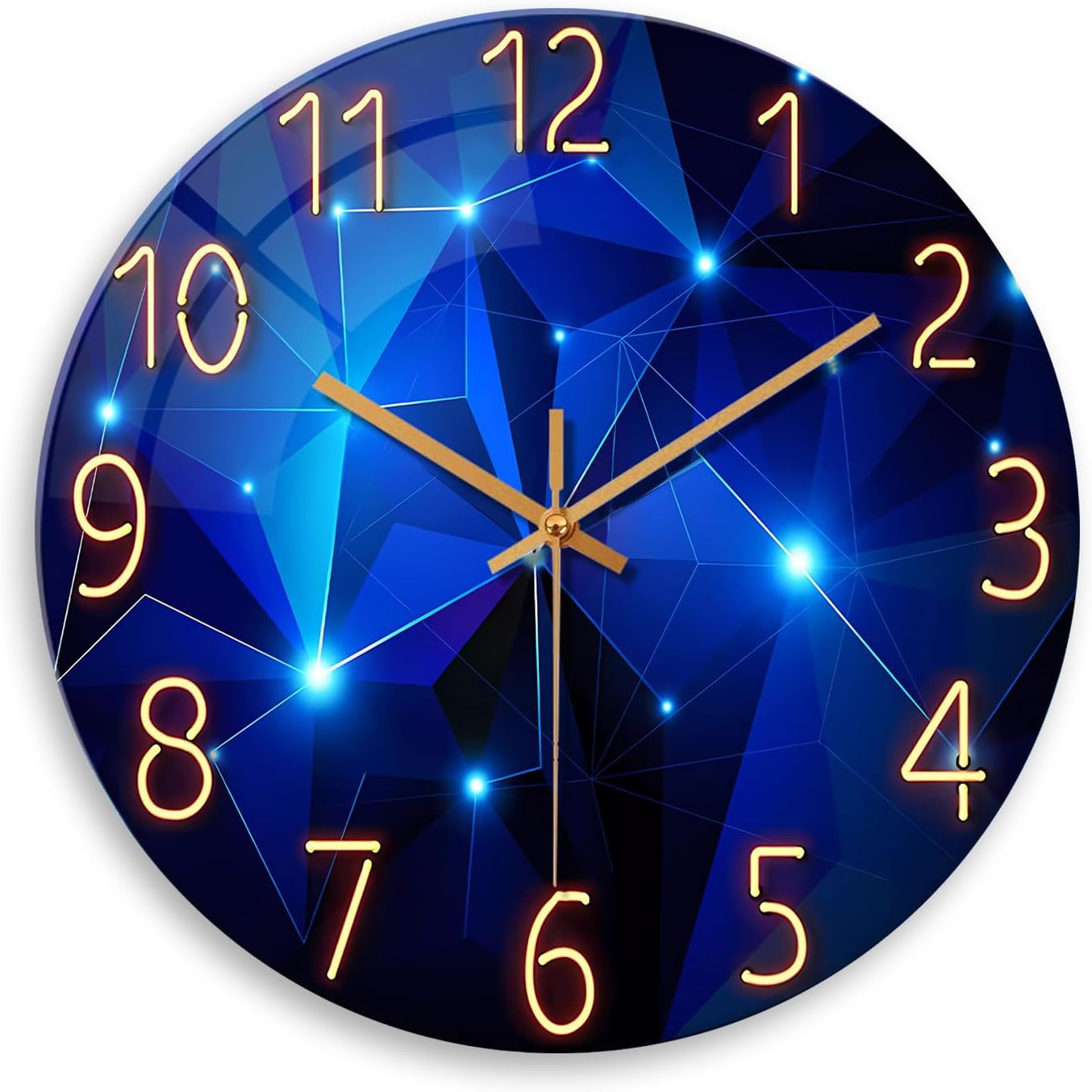 Big Wall Clock for Living Room Decor Blue Decorative Wall Clocks Battery Operated 20 Inch Silent Wall Clock Non Ticking