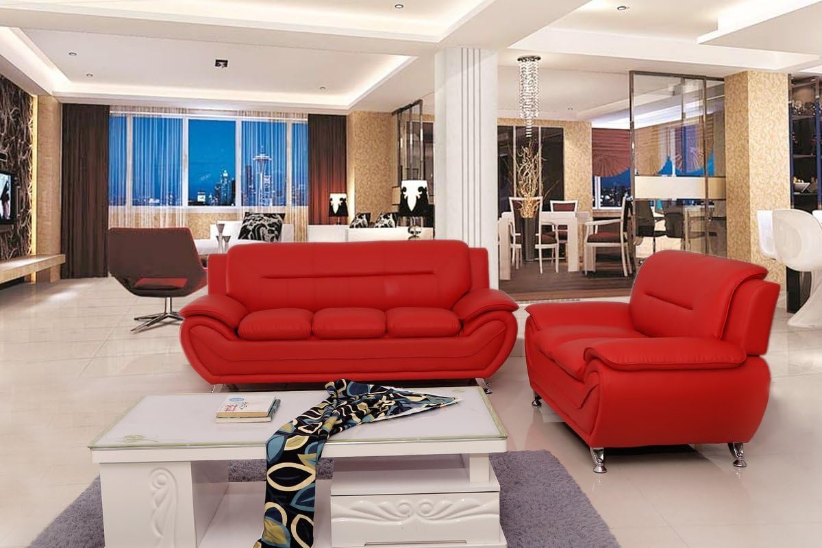 Container Furniture Direct Michael Sofa And Loveseat Red
