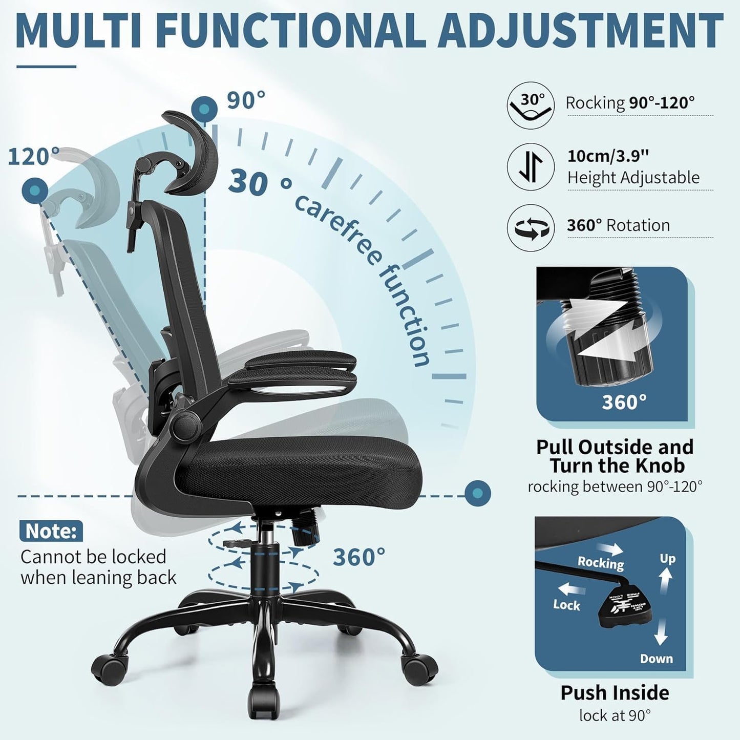 FelixKing Ergonomic Office Chair, Headrest Desk Chair with Adjustable Lumbar Support, Home Office Swivel Task Chair with High Back and Armrest, Adjustable Height Gaming Chair(Black),Pack of 10